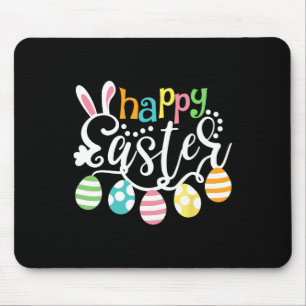 Happy Easter Day Colourful Egg Hunting Cute Bunny  Mouse Pad