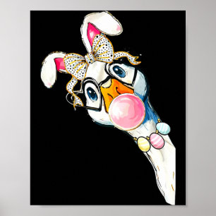 Happy easter day coquette bow cute silly goose poster