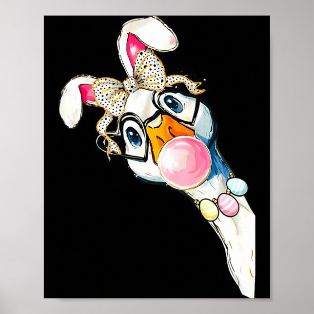 Happy easter day coquette bow cute silly goose poster (Front)