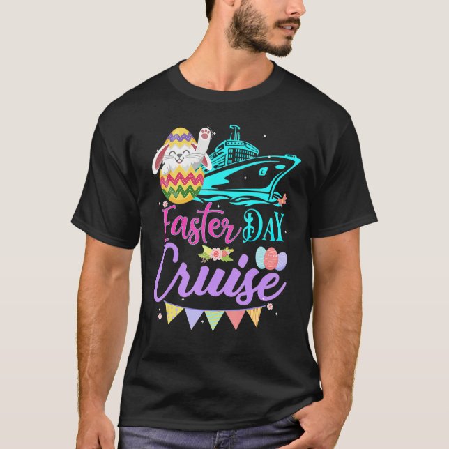 Happy Easter Day Cruise Cruising Ship Easter Egg T-Shirt (Front)
