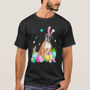 Happy Easter Day Cute Bunny Boxer Dog Wearing Bunn T-Shirt