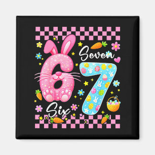 Happy easter day cute bunny girls easter six seven magnet