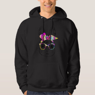 Happy Easter Day Cute Bunny Rabbit Face Tie Dye Gl Hoodie