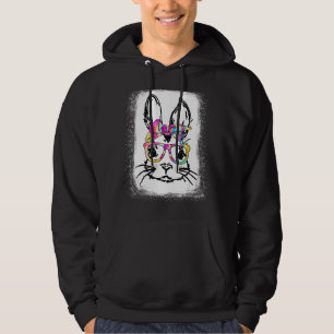 Happy Easter Day Cute Bunny Rabbit Face Tie Dye Gl Hoodie