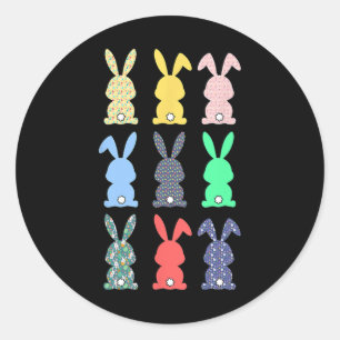 Happy Easter Day Cute Bunny Rabbit Lover Kids Boys Classic Round Sticker