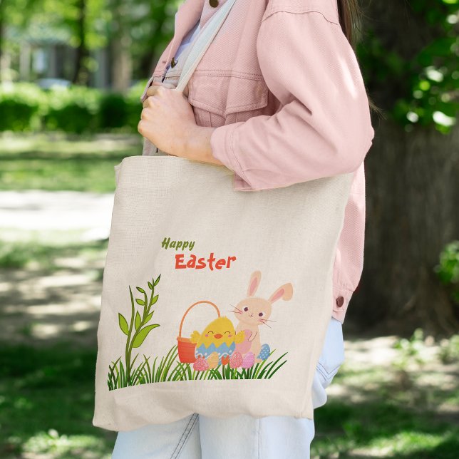 Happy Easter Day Cute Bunny Tote Bag (Creator Uploaded)