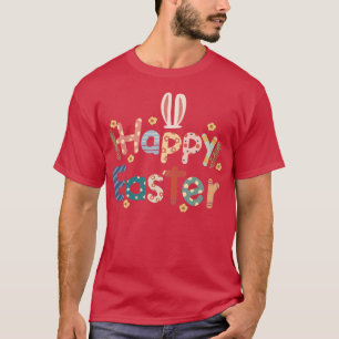 Happy Easter Day Cute Bunny With Eggs Easter Women T-Shirt