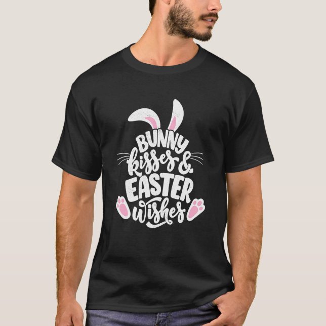Happy Easter Day Cute Easter Eggs Hunter Bunny T-Shirt (Front)