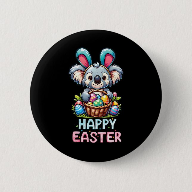 Happy Easter Day Cute Koala Bear Lovers Bunny Wome 6 Cm Round Badge (Front)
