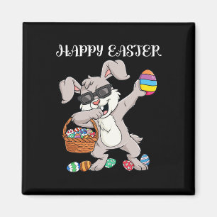 Happy Easter Day Dabbing Rabbit Eggs Toddler Boys  Magnet