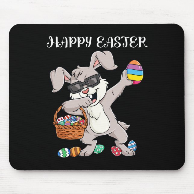 Happy Easter Day Dabbing Rabbit Eggs Toddler Boys  Mouse Pad (Front)