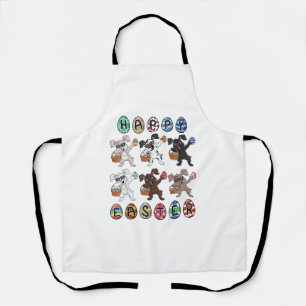 Happy Easter Day Dabbing Rabbits Eggs Toddler Boys Apron