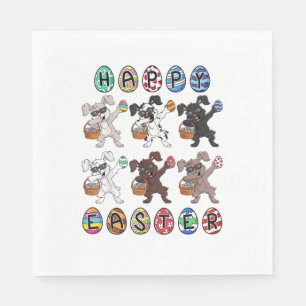 Happy Easter Day Dabbing Rabbits Eggs Toddler Boys Napkin