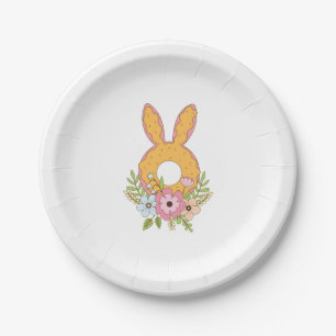 Happy Easter Day Doughnut Bunny Eggs For Doughnut Paper Plate