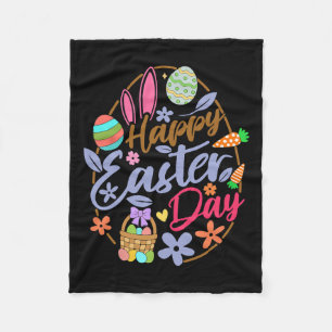 Happy Easter Day Easter Eggs Easter Bunnies Women Fleece Blanket