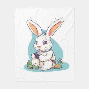 Happy Easter Day Egg Bunny Funny Gamer Boys Kids Fleece Blanket