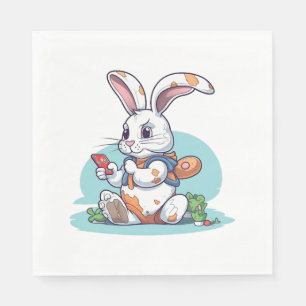 Happy Easter Day Egg Bunny Funny Gamer Boys Kids Napkin