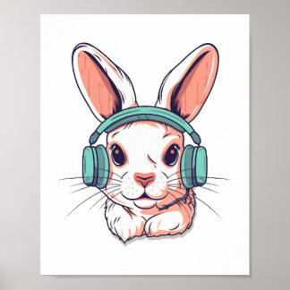 Happy Easter Day Egg Bunny Funny Gamer Boys Kids Poster