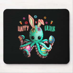 Happy Easter Day Egg Hunt Prizes Octopus With Bunn Mouse Pad