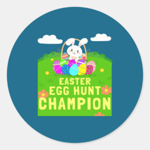 Happy Easter Day Eggs Bunny Rabbit Kids Eggstatic Classic Round Sticker