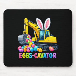 Happy Easter Day Eggs Cavator Construction Vehicle Mouse Pad