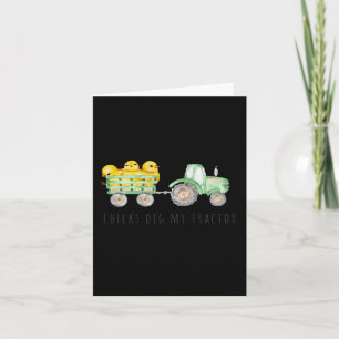 Happy Easter Day Fun Chicks Dig My Tractor  Card