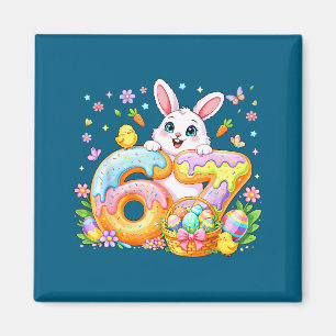Happy Easter Day Funny 67 Bunny Six Seven Girl Kid Magnet