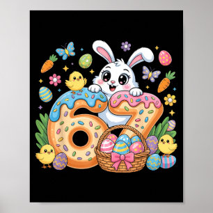 Happy easter day funny 67 bunny six seven girl kid poster