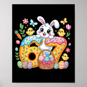 Happy easter day funny 67 bunny six seven girl kid poster