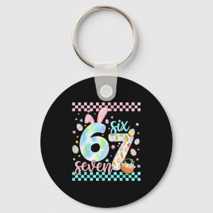 Happy Easter Day Funny 67 Six Seven Bunny Eggs Boy Key Ring