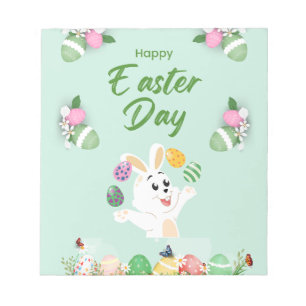 Happy Easter day- Funny Bunny And Eggs Easter      Notepad