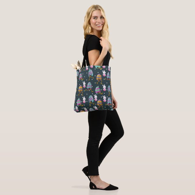 Happy Easter day- Funny Bunny Wishes Pattern       Tote Bag (On Model)