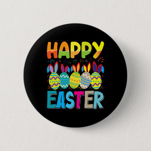 Happy Easter Day Funny Colourful Egg Hunting  6 Cm Round Badge