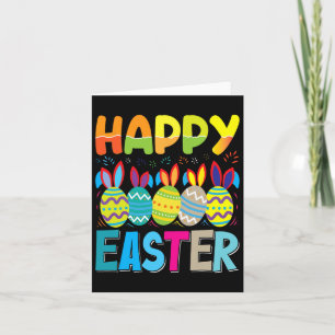 Happy Easter Day Funny Colourful Egg Hunting  Card