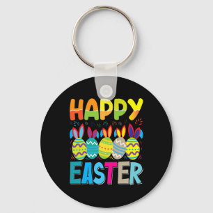 Happy Easter Day Funny Colourful Egg Hunting  Key Ring