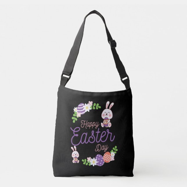 Happy Easter Day, Funny Easter Day Crossbody Bag (Front)