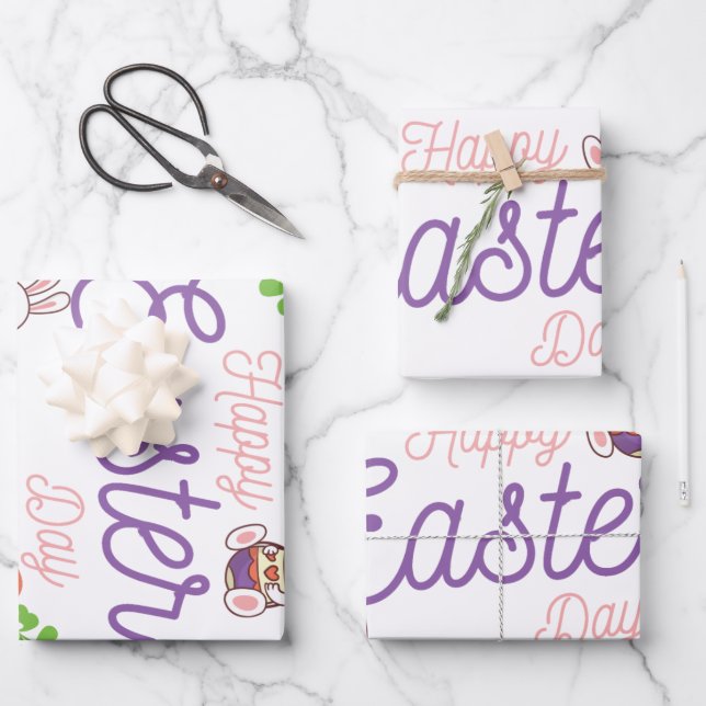 Happy Easter Day, Funny Easter Day Wrapping Paper Sheet (Front)