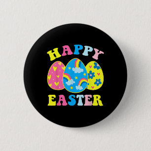 Happy Easter Day Funny Egg Hunting Easter Bunny  6 Cm Round Badge