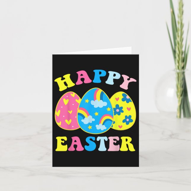 Happy Easter Day Funny Egg Hunting Easter Bunny  Card (Front)