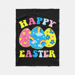 Happy Easter Day Funny Egg Hunting Easter Bunny Fleece Blanket