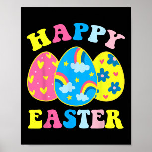 Happy Easter Day Funny Egg Hunting Easter Bunny  Poster