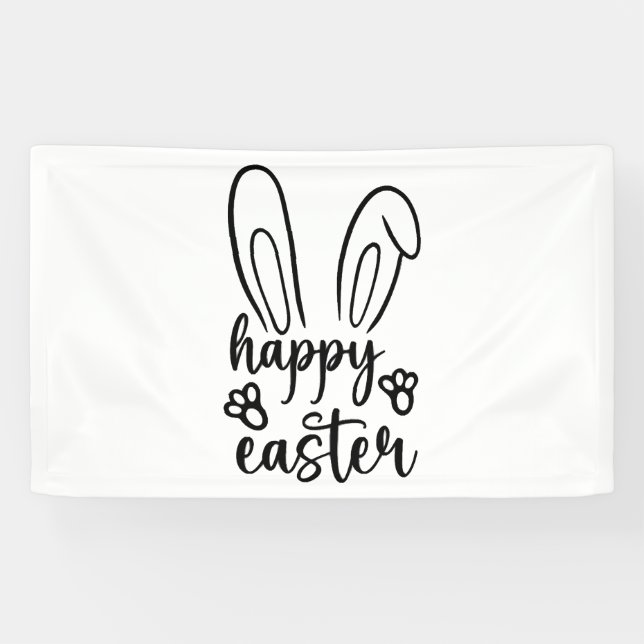 Happy Easter Day Funny Eggs Rabbit Funny T-shirt   Banner (Horizontal)