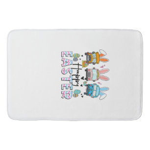 Happy Easter Day Funny School Bus Driver Life Happ Bath Mat