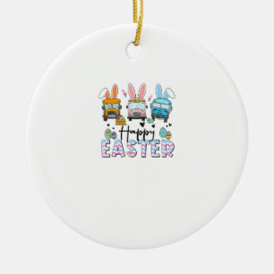 Happy Easter Day Funny School Bus Driver Life Happ Ceramic Tree Decoration