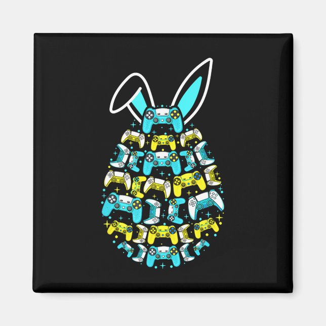 Happy Easter Day Gaming Bunny Egg Funny Gamer For  Magnet (Front)