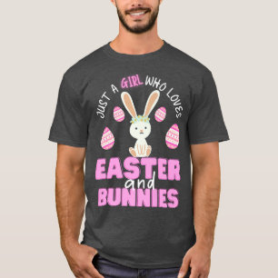 Happy Easter Day Girls Easter Egg and Bunnies Fan  T-Shirt