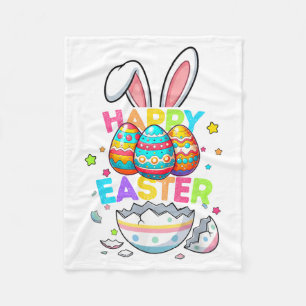 Happy Easter Day Girls Kids Boys Easter Funny Eggs Fleece Blanket