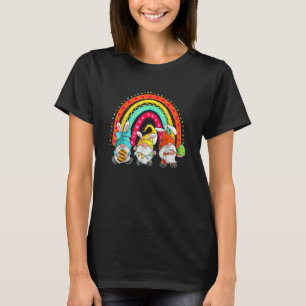 Happy Easter Day Gnome Bunny Rainbow Funny Family T-Shirt