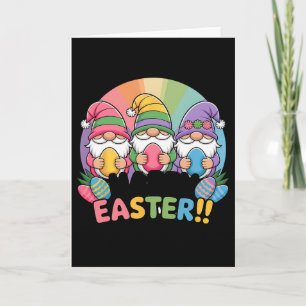 Happy Easter Day Gnomies Bunny Happy Easter Gnome Card