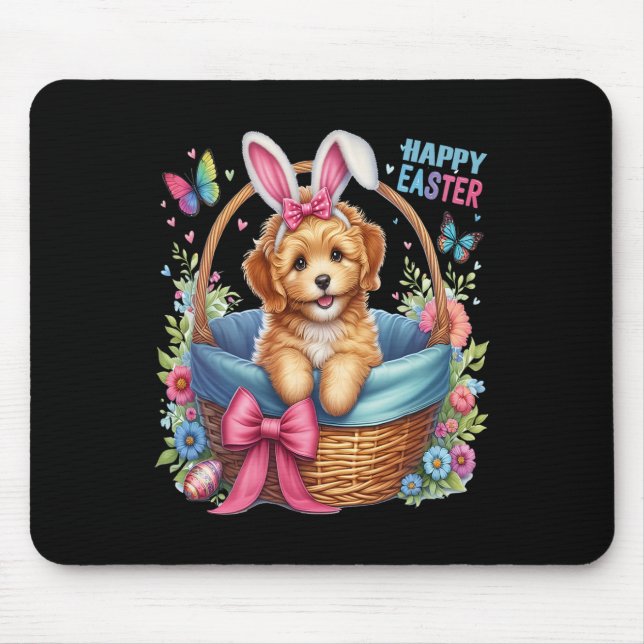 Happy Easter Day Golden Doodle Dog Lovers Easter B Mouse Pad (Front)